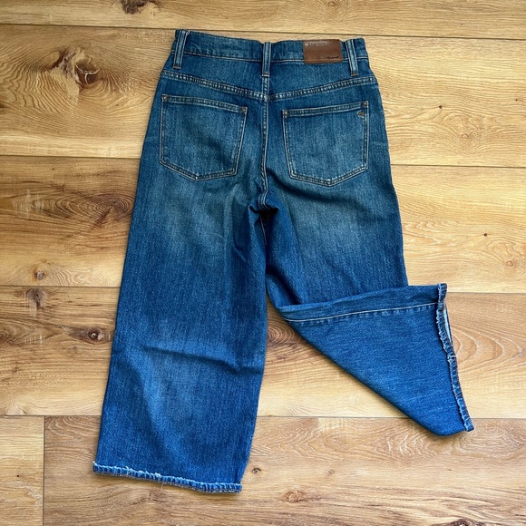 Madewell Stretchy Blue Denim Wide leg crop Women's Jeans - Picture 8 of 10